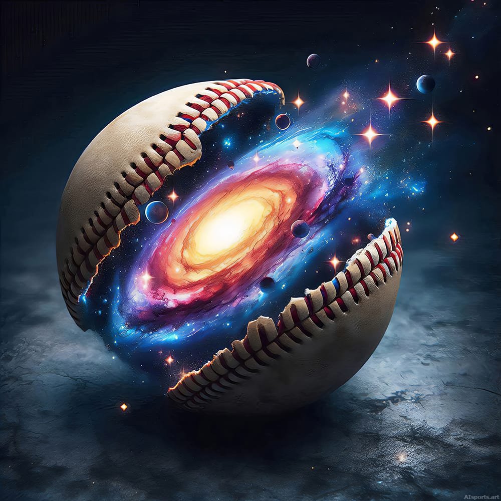 Baseball Galaxy – Digital Baseball Cosmic Surrealism \ Fantasy AI Art