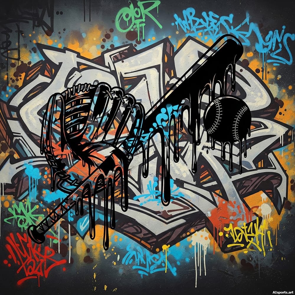 Baseball Dropper - Digital Baseball Graffiti AI Art