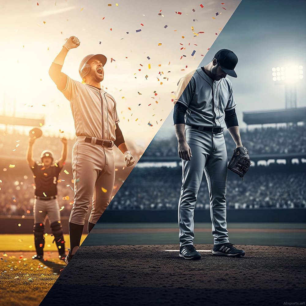 Victory & Defeat - Digital Baseball Realism AI Art