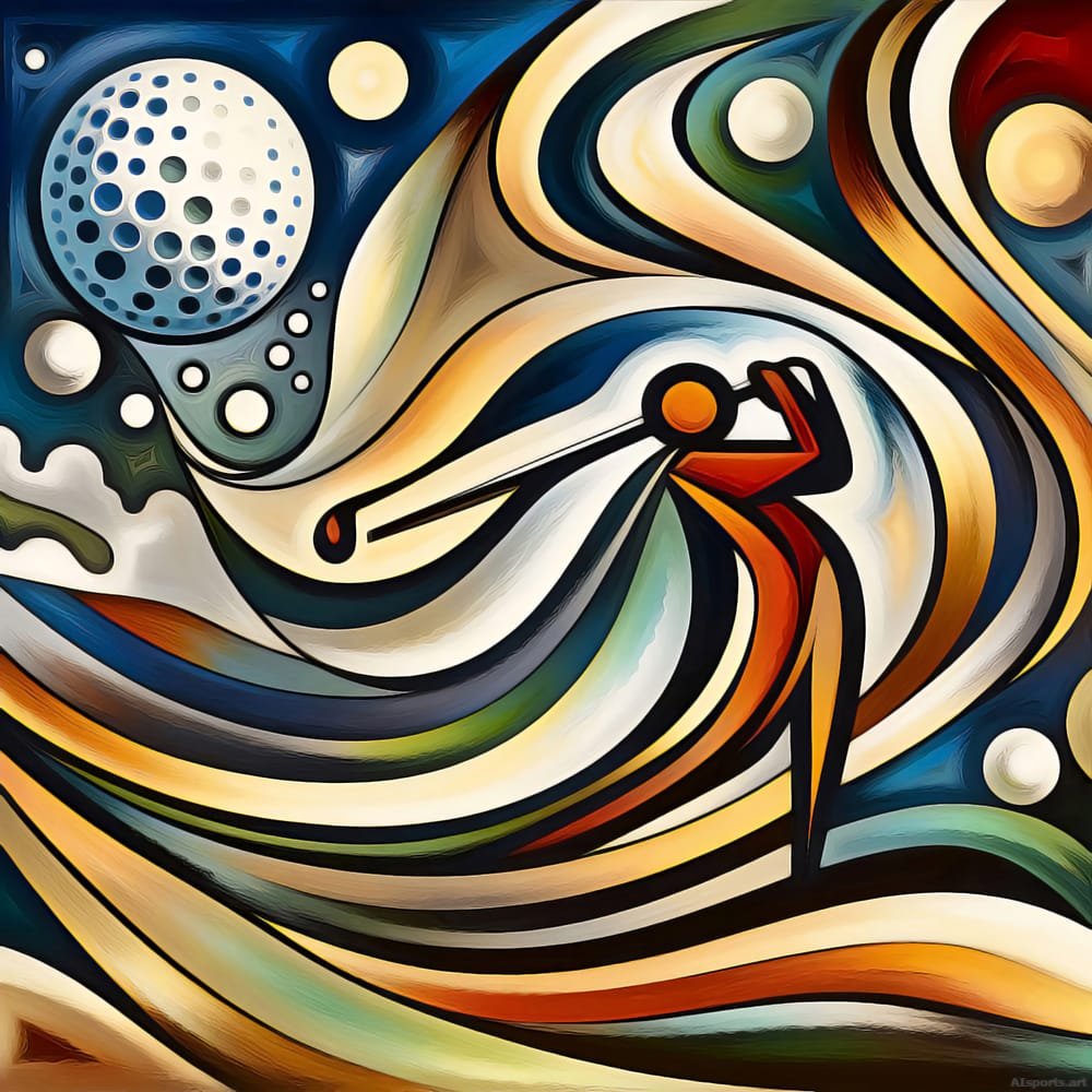The Swirling Moon Swing - Digital Golf Abstract Art