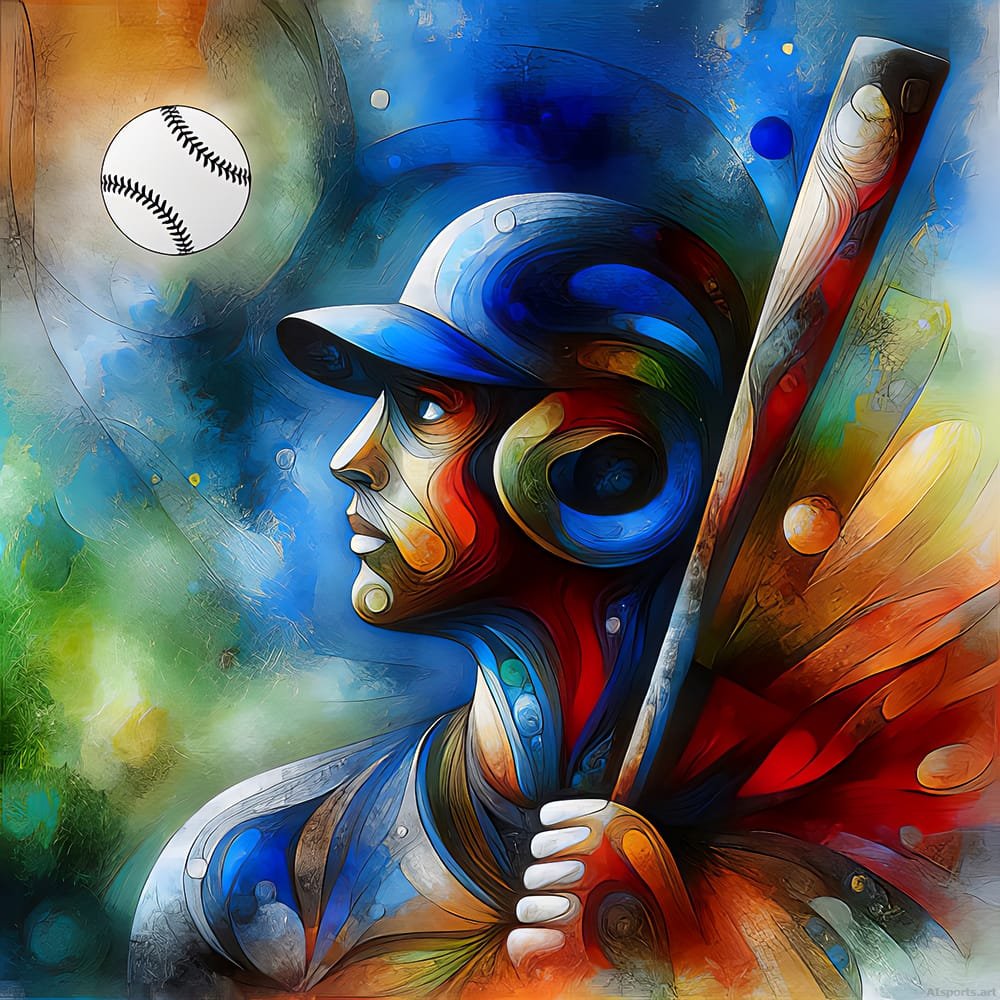 Cosmic Dreamer - Abstract Expressionism / Surrealism, Fluid Mosaic Art, Baseball AI Art