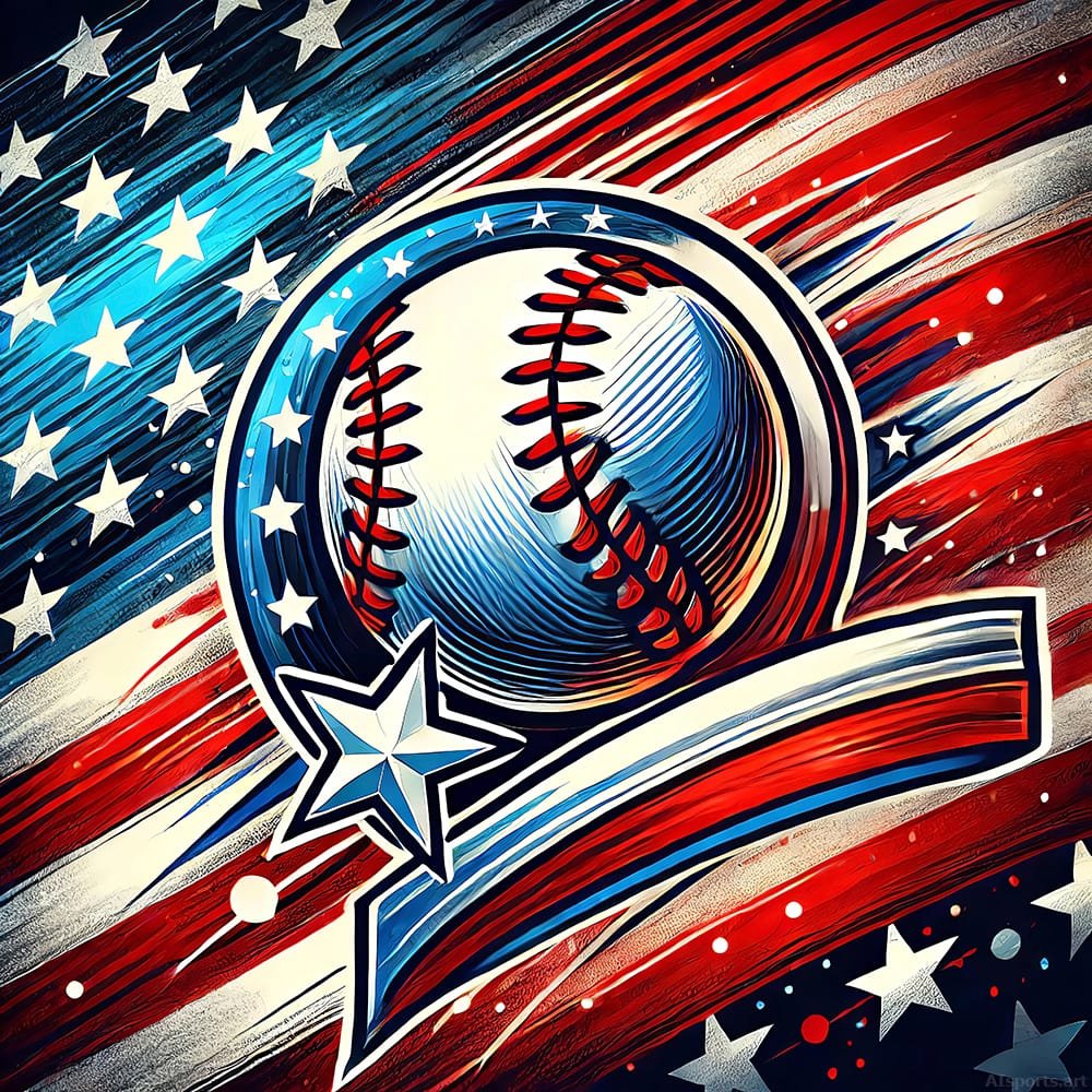 Liberty League Logo - Patriotic Digital Emblem, American Sports Iconography, Digital Baseball AI Art