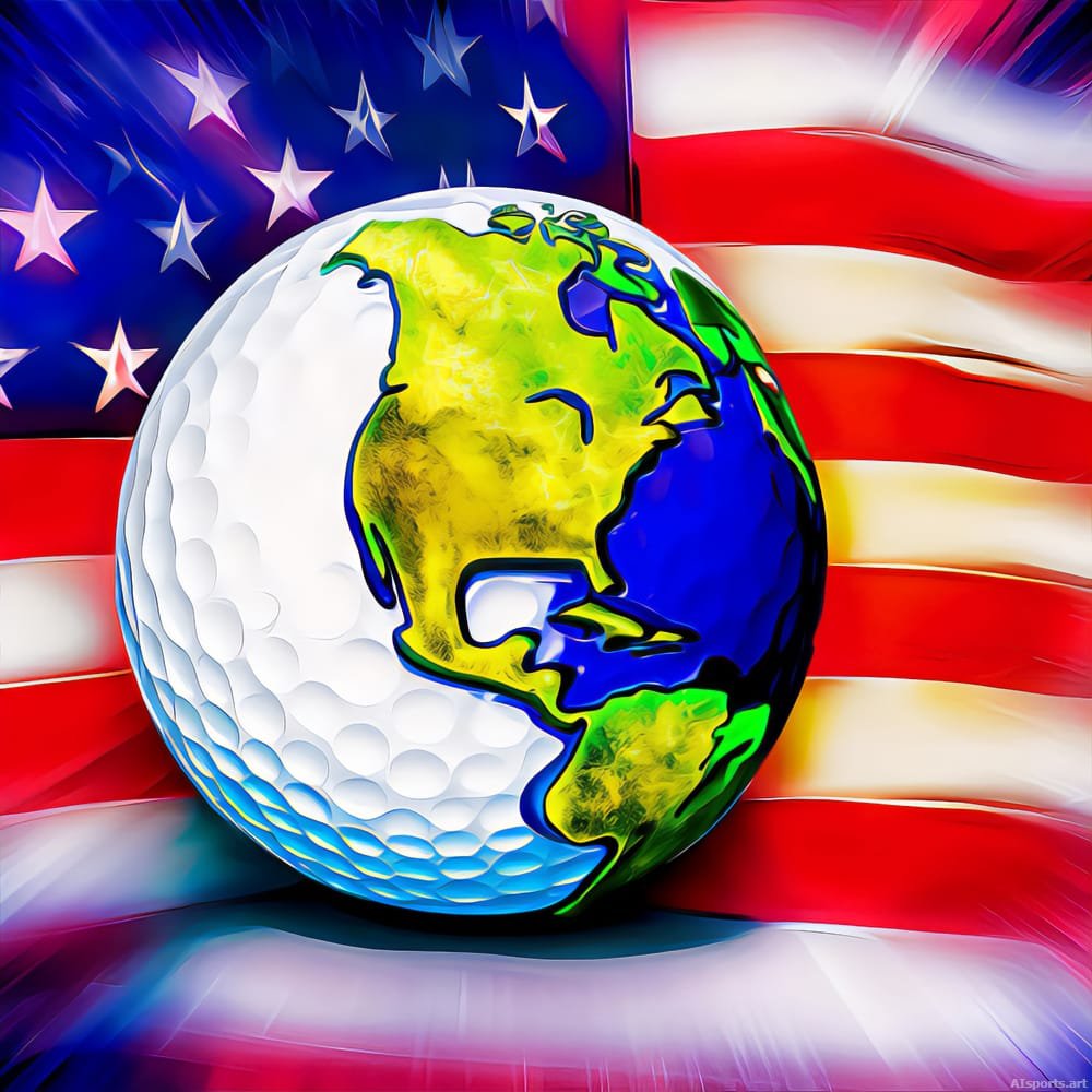 American Golf Game - Patriotic USA Golf Image, Download a Golf Pic, Digital Golf AI Art