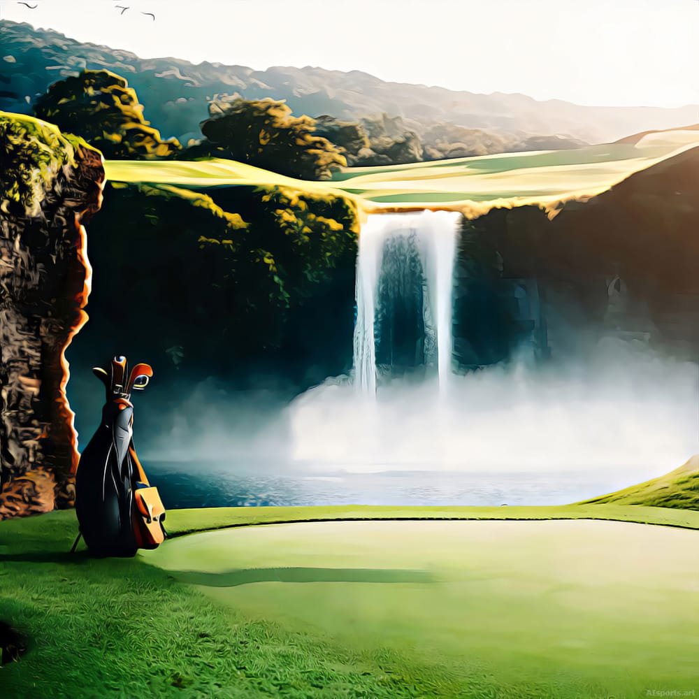 Paradise Links #4 - Digital Golf Painting, Cinematic Image Art, Digital Golf AI Art