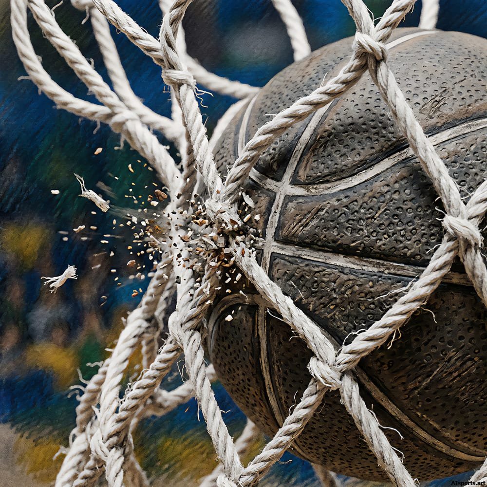 Rope Burn - Photorealistic 3D Basketball Image, Digital Realism Art, Digital Basketball AI Art