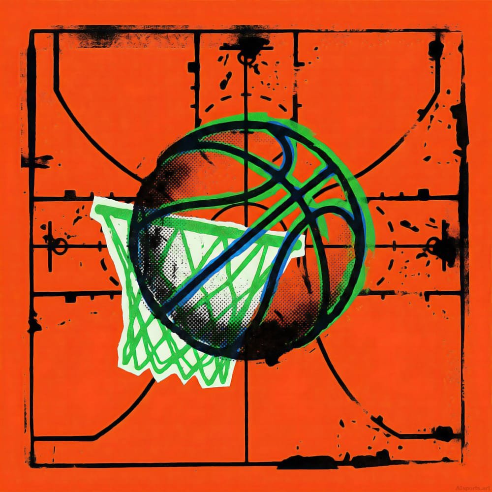 Street Flyer - Digital Basketball Pop Art, Multimedia AI Graphic Collage, Digital Basketball AI Art