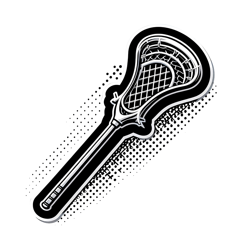 The Silver Pocket - Lacrosse Die-Cut Sticker Image, Halftone Pop Art, Digital Lacrosse AI Art