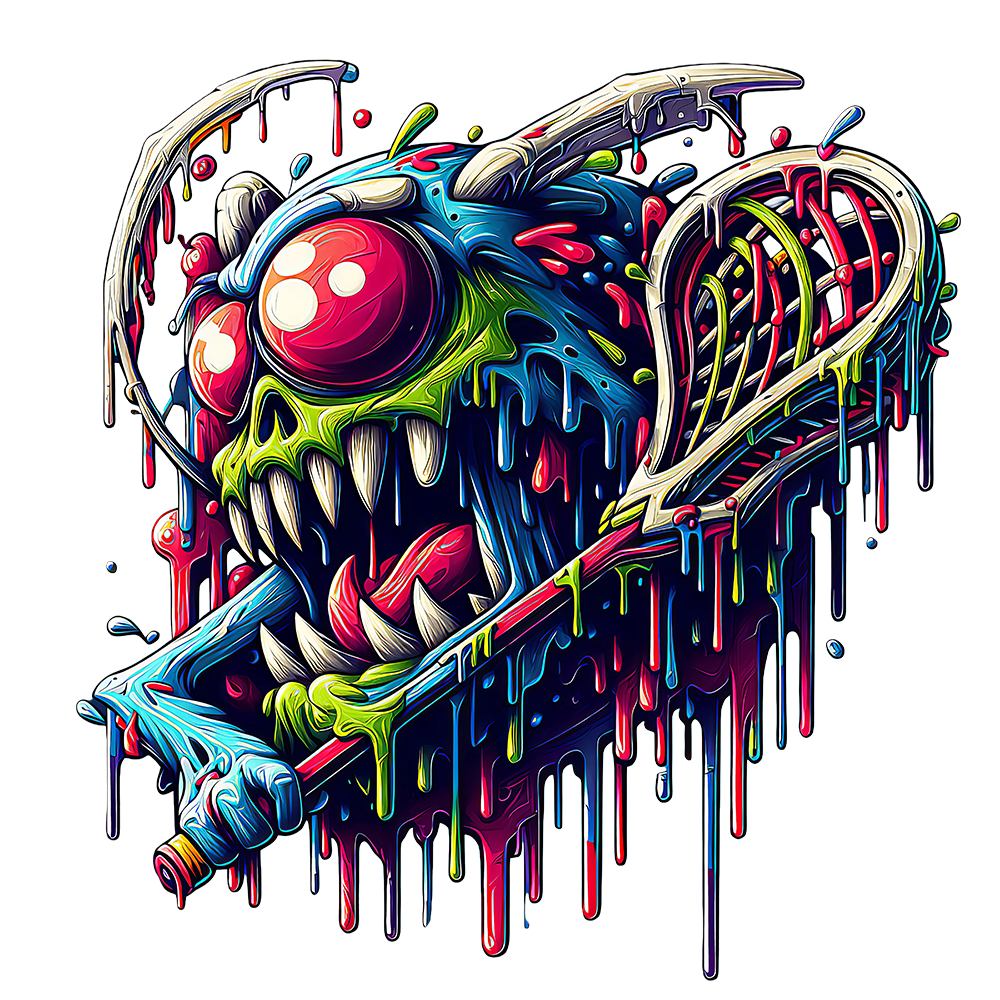 Slime Striker - Goooey Aesthetic Lacrosse Image, Saturated Slime-Drip Art, Digital Lacrosse AI Art