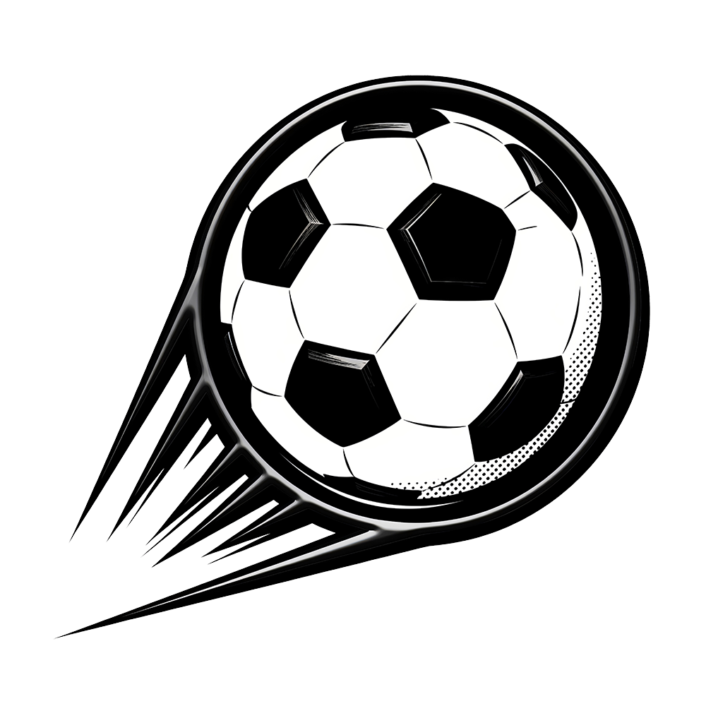 Velocity Shot - Comic Book / Pop Art Soccer Image, Minimalist Iconography Art, Digital Soccer AI Art