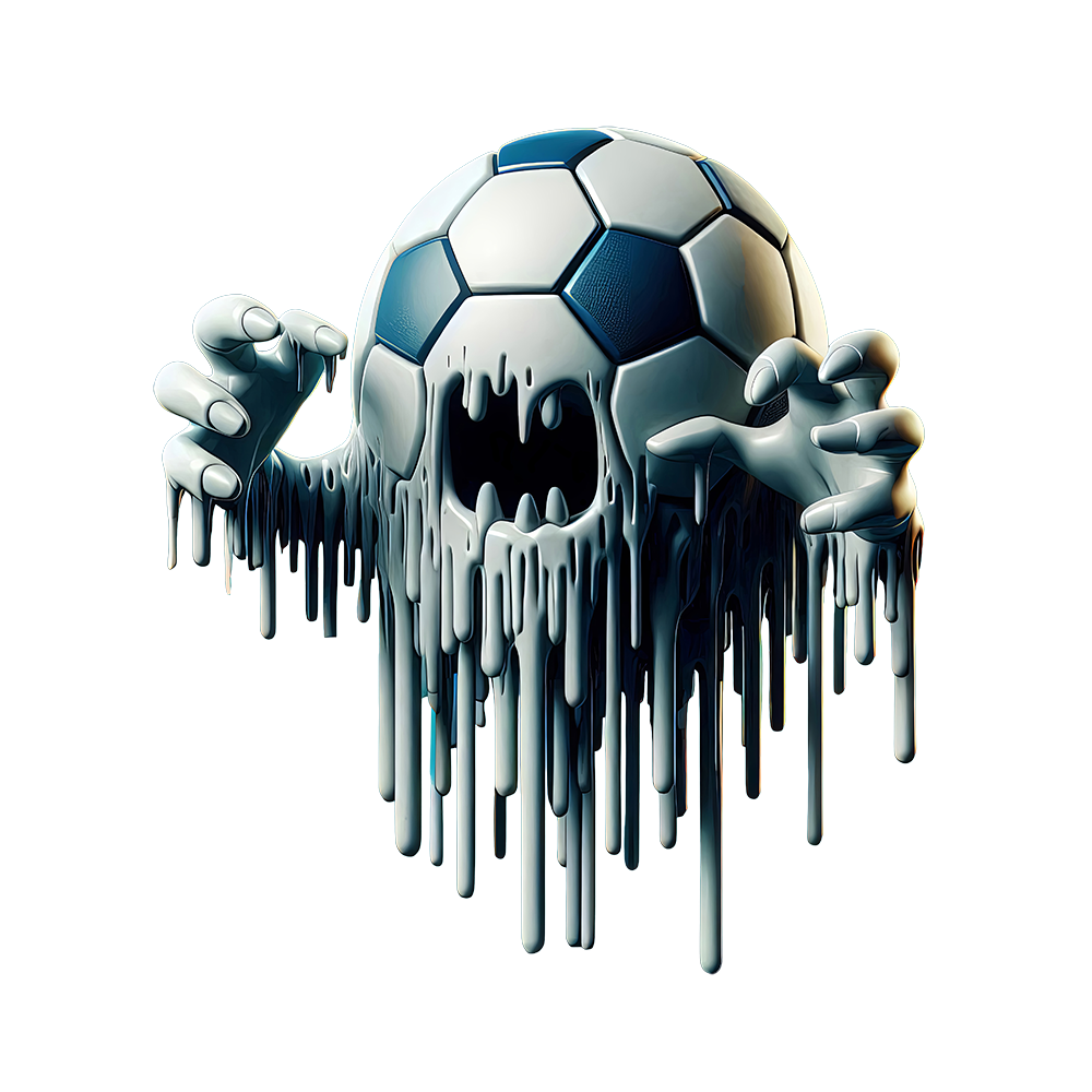 Monster Soccer Ball - Pop Surrealism / Lowbrow Art, 3D Digital Soccer Image, Digital Soccer AI Art