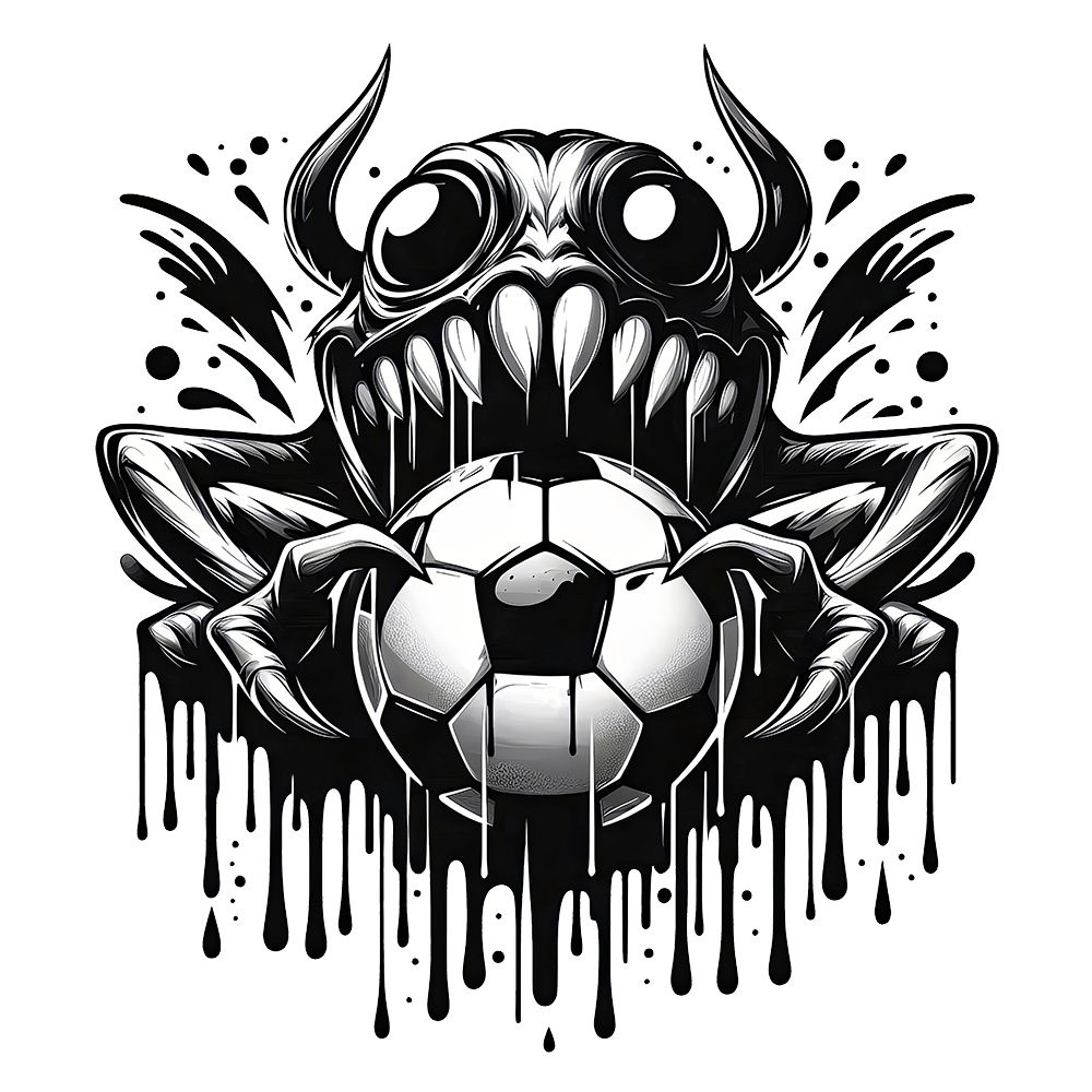 Ball Snatcher - Skate / Streetwear Soccer AI Image, Tattoo Flash / Dark Illustrative Art, Digital Soccer AI Art