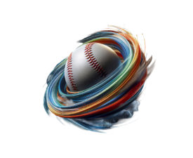 Cosmic Fastball - Digital Baseball Dynamic AI Art