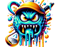 Monster Drippin' Golfer - Digital Golf Pop Surrealism / Graffiti / Sticker AI Art