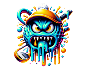 Monster Drippin' Golfer - Digital Golf Pop Surrealism / Graffiti / Sticker AI Art