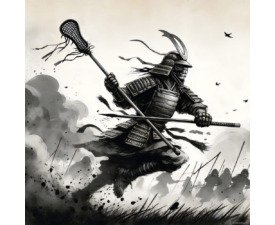 Warrior Lacrosse Offense - Digital Ink Wash Hybrid / Fantasy Illustration AI Art
