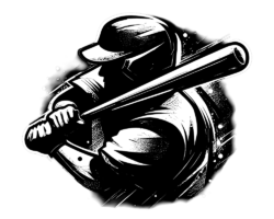 Midnight Slugger - Digital Vector Logo Illustration, Baseball AI Art