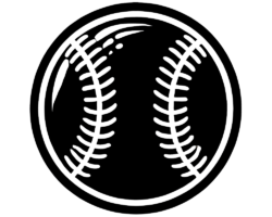 Basic Baseball Icon - High-Contrast / Silhouette, Stencil Art Icon, Baseball AI Art