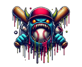 Drippin Beast Logo - Sports Mascot Illustration, Graffiti / Street Art, Drip Aesthetic, Digital Baseball AI Art
