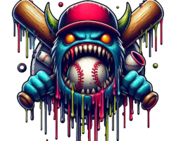 Drippin Beast Logo - Sports Mascot Illustration, Graffiti / Street Art, Drip Aesthetic, Digital Baseball AI Art