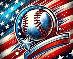 Liberty League Logo - Patriotic Digital Emblem, American Sports Iconography, Digital Baseball AI Art