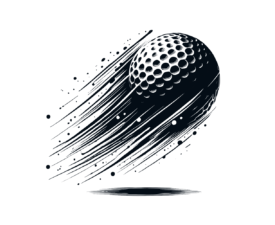 In Fluid Flight - Dynamic Ink Illustration or Sumi-e Inspired Action Art, Digital Golf AI Art