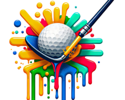 Splash & Drip Golf Design - Graffiti / Street Golf Art, Vibrant / Neon Sticker, Digital Golf AI Art