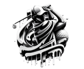 Melting Graphite Stroke - Digital Graffiti / Drip Art, Surreal Golf Image, Digital Golf AI Art