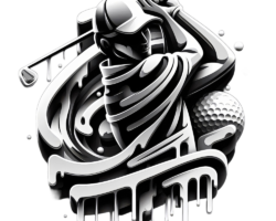 Melting Graphite Stroke - Digital Graffiti / Drip Art, Surreal Golf Image, Digital Golf AI Art