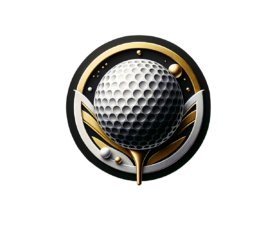 Golden Tee Logo - 3D Digital Golf Icon, Metallic Logo Art, Digital Golf AI Art