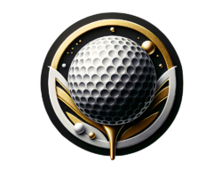 Golden Tee Logo - 3D Digital Golf Icon, Metallic Logo Art, Digital Golf AI Art
