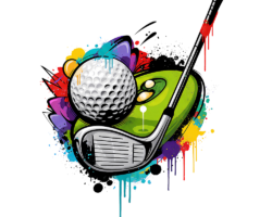 Graffiti Splash Golf Logo - Vibrant Pop Art Image, Ink Splatter & Watercolor Logo, Digital Golf AI Art