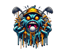 The Bogeyman - Skateboard / Graffiti Art Image, Golf Mascot Icon / Logo, Digital Golf AI Art
