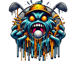 The Bogeyman - Skateboard / Graffiti Art Image, Golf Mascot Icon / Logo, Digital Golf AI Art