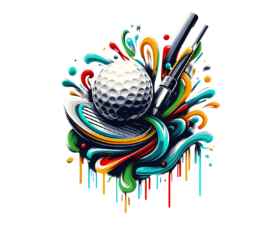 Graffiti Golf Drip Design - Artistic & Abstract Golf Image, Street Art / Graffiti Art, Digital Golf AI Art