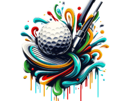 Graffiti Golf Drip Design - Artistic & Abstract Golf Image, Street Art / Graffiti Art, Digital Golf AI Art