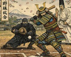 The Shogun’s Series - Baseball Ukiyo-e Image, Iconic Symbolism Art, Digital Baseball AI Art
