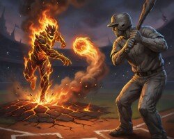 Elemental League - Digital Baseball Fantasy Image, Concept Art, Digital Baseball AI Art