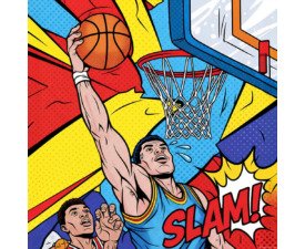 Graphic Novel Slam - Digital AI Basketball Image, Comic Book / Pop Art, Digital Basketball AI Art