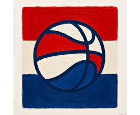 Perfectly Colored - USA Basketball Image, Flat Designed Pop Art, Geometric / Minimalism, Digital Basketball AI Art
