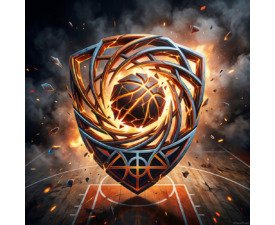 Kinetic Court Shield - Cinematic Concept Art, Hyper-Realistic Basketball Image, Digital AI Basketball Art                                                                                                             Digital Basketball AI Art
