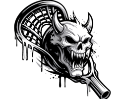 Beast Stick - High-Contrast Lacrosse Vector Image, Comic Book Art, Digital Lacrosse AI Art