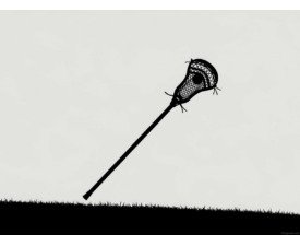 Horizon Pocket - Minimalist Lacrosse Silhouette, High-Contrast Flat Design, Digital AI Lacrosse Art