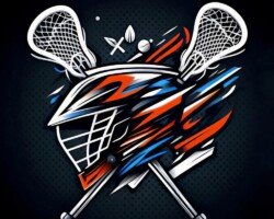Dynamic Face Off - Lacrosse Vector Illustration, Halftone Pop Art Digital Logo, Digital Lacrosse AI Art