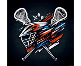 Dynamic Face Off - Lacrosse Vector Illustration, Halftone Pop Art Digital Logo, Digital Lacrosse AI Art
