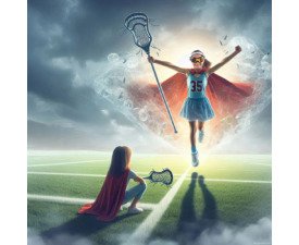 The Hero Within - Magical Realism Lacrosse Image, Visionary Art, Digital Lacrosse AI Art