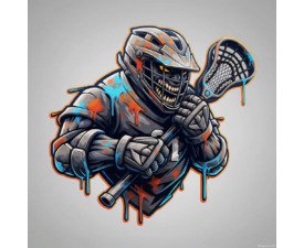 Grit & Graphite - Mascot / Esport Lacrosse Logo, Urban Graffiti / Street Art, Digital Lacrosse AI Art