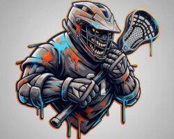 Grit & Graphite - Mascot / Esport Lacrosse Logo, Urban Graffiti / Street Art, Digital Lacrosse AI Art