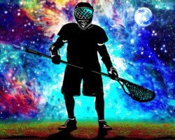 Universal Athlete - Digital Psychedelic Lacrosse Art, Digital AI Oil Painting (Impressionist Texture), Digital Lacrosse AI Art