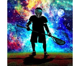 Universal Athlete - Digital Psychedelic Lacrosse Art, Digital AI Oil Painting (Impressionist Texture), Digital Lacrosse AI Art
