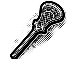 The Silver Pocket - Lacrosse Die-Cut Sticker Image, Halftone Pop Art, Digital Lacrosse AI Art